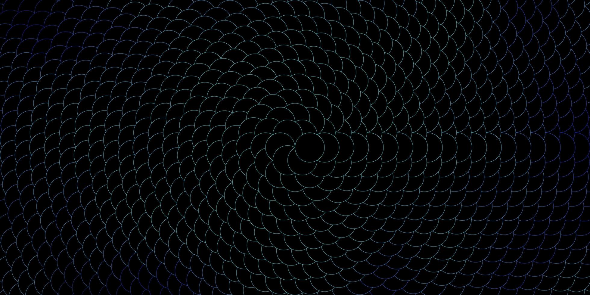 Telón de fondo de vector azul oscuro con círculos.