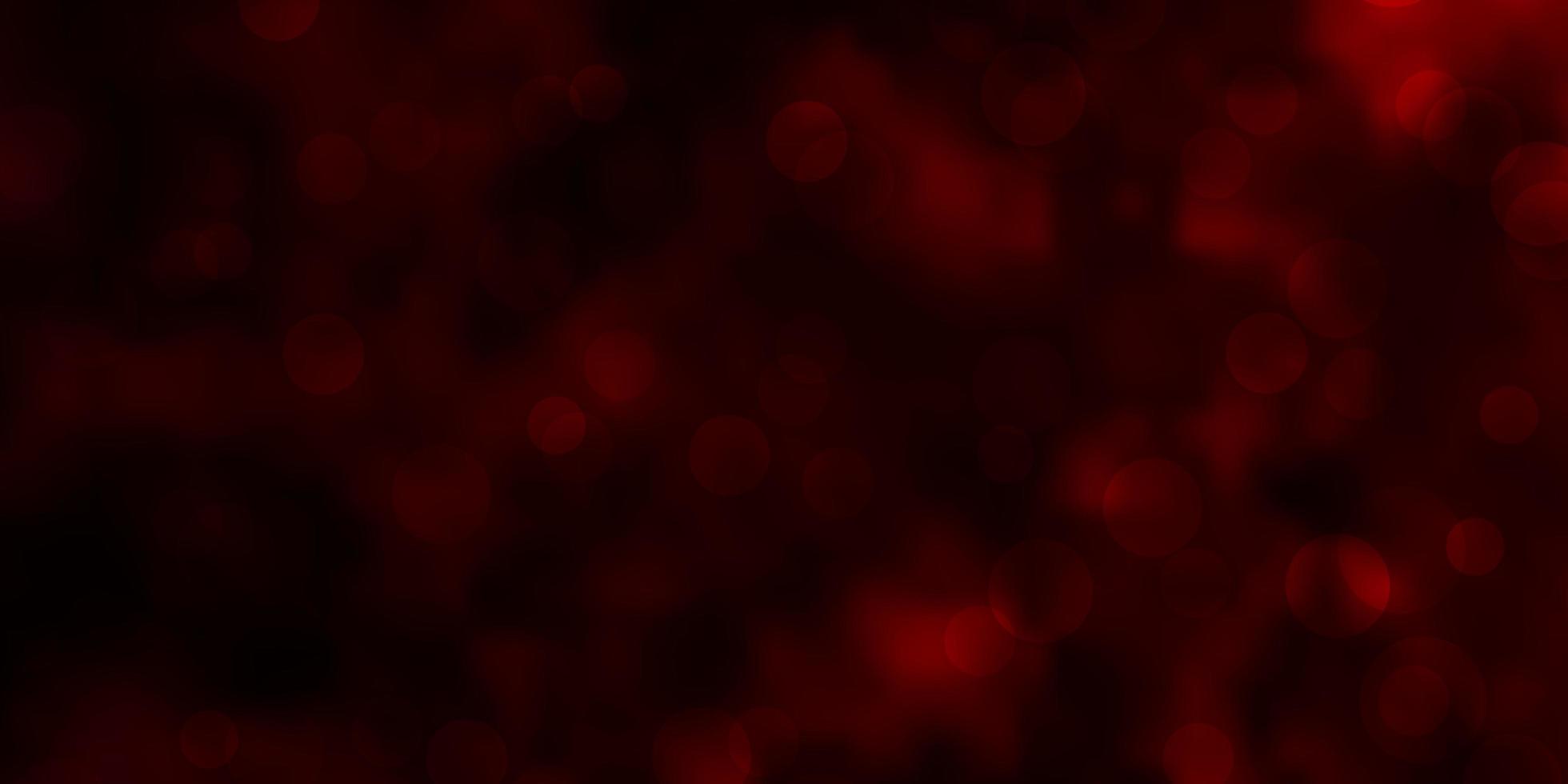 Dark Red vector background with bubbles.