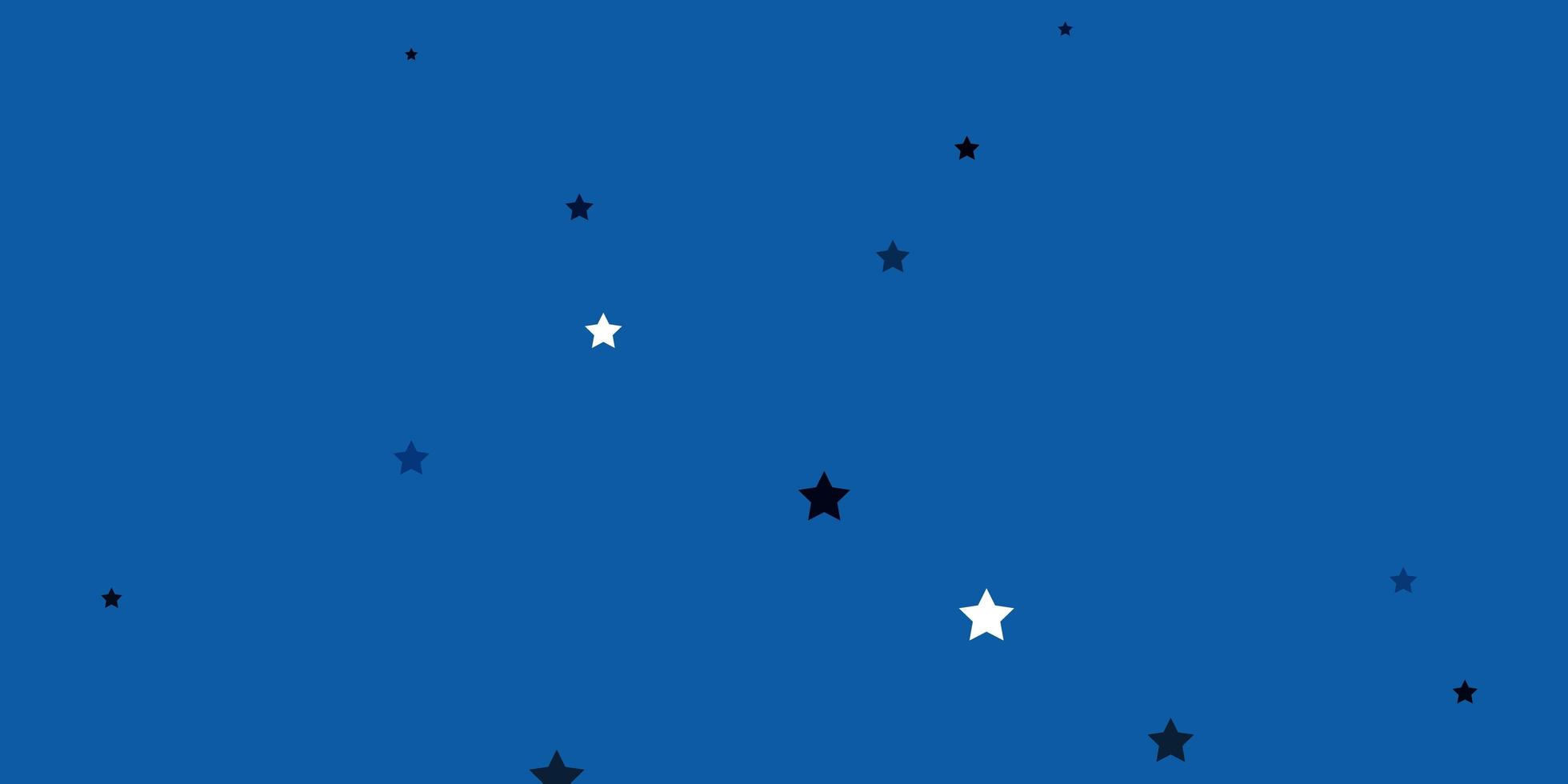 diseño de vector azul oscuro con estrellas brillantes.