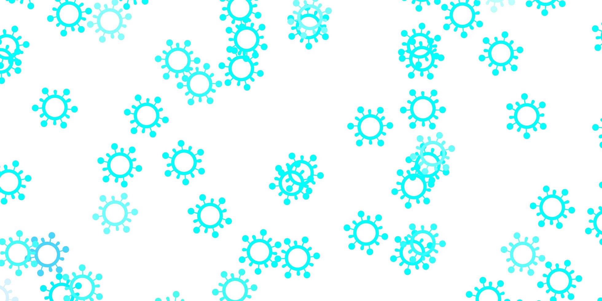 Light blue, green vector pattern with coronavirus elements.