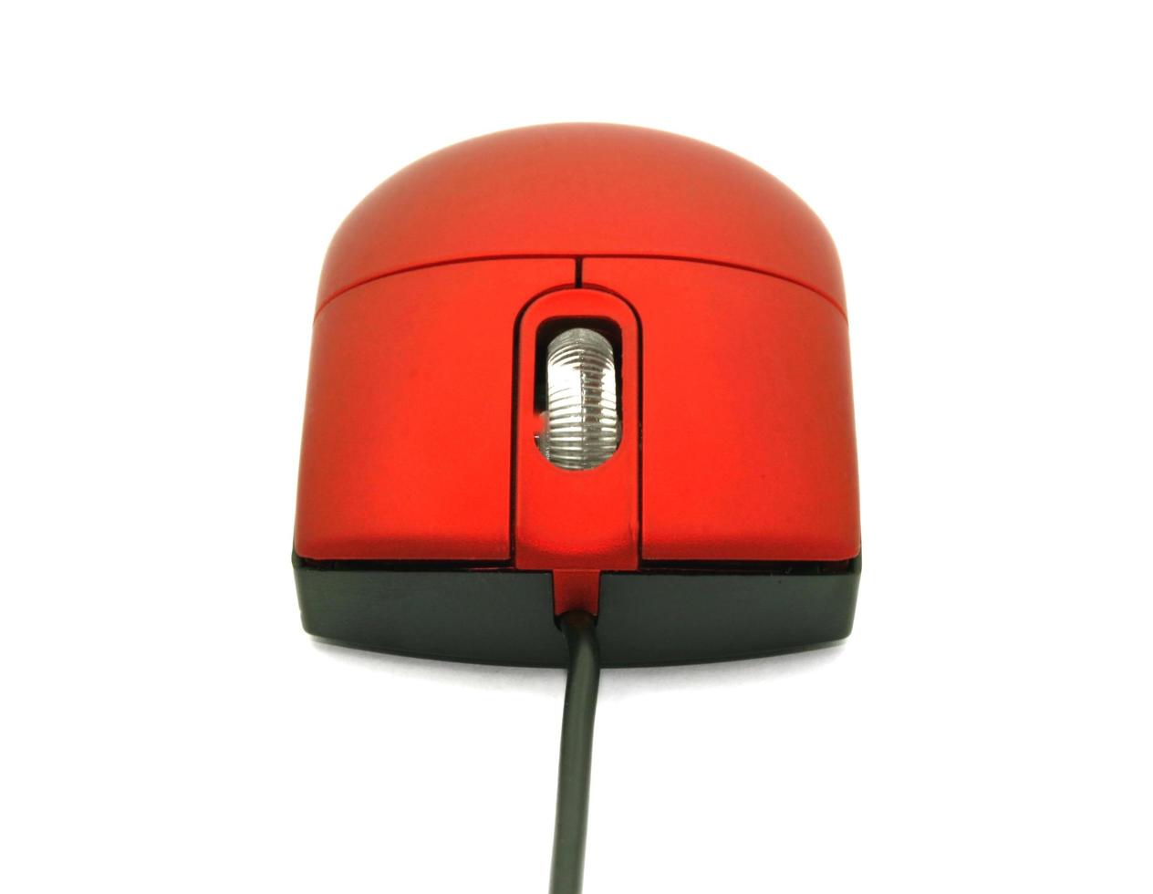 ratón de computadora rojo sobre blanco foto