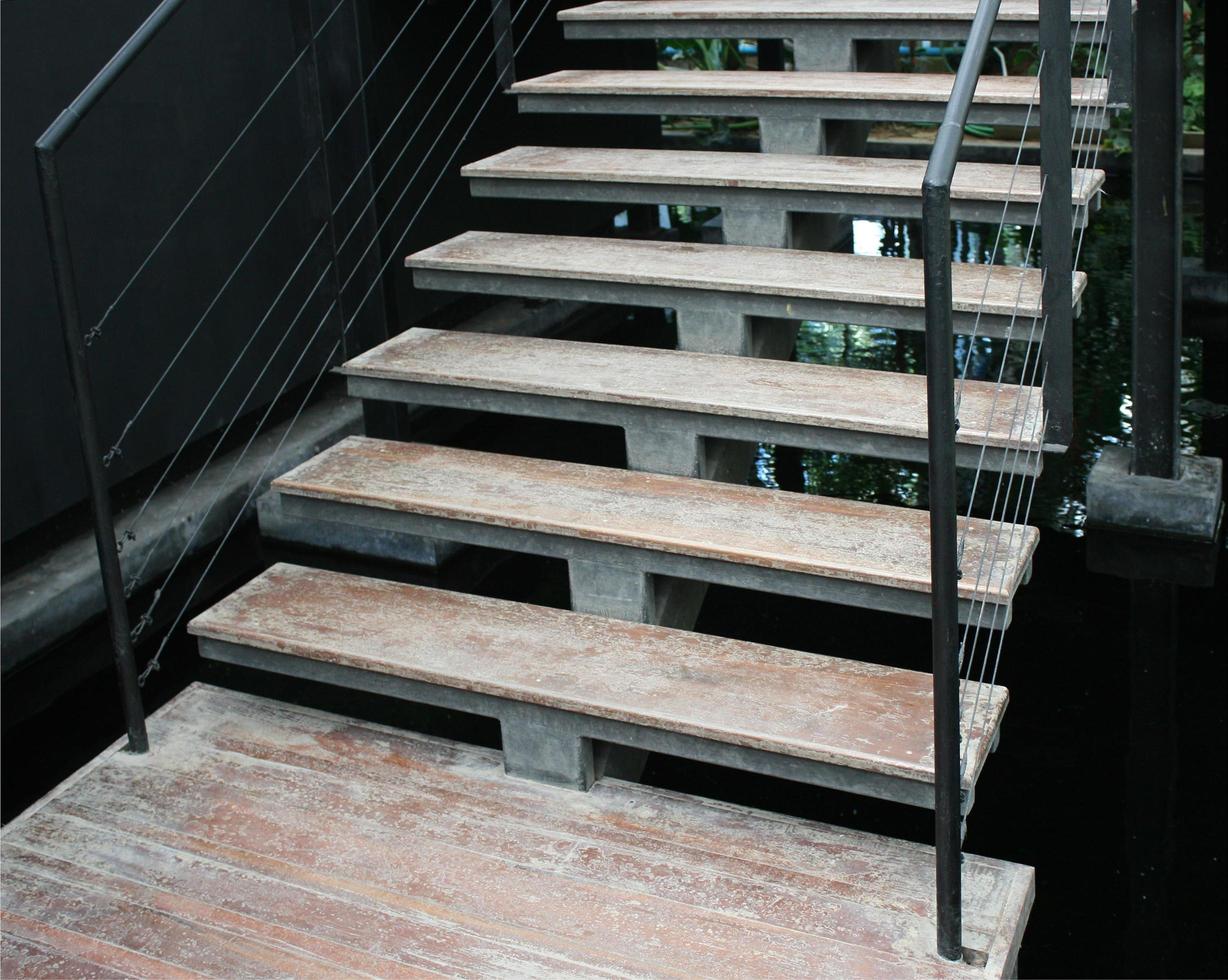 Old wooden staircase photo