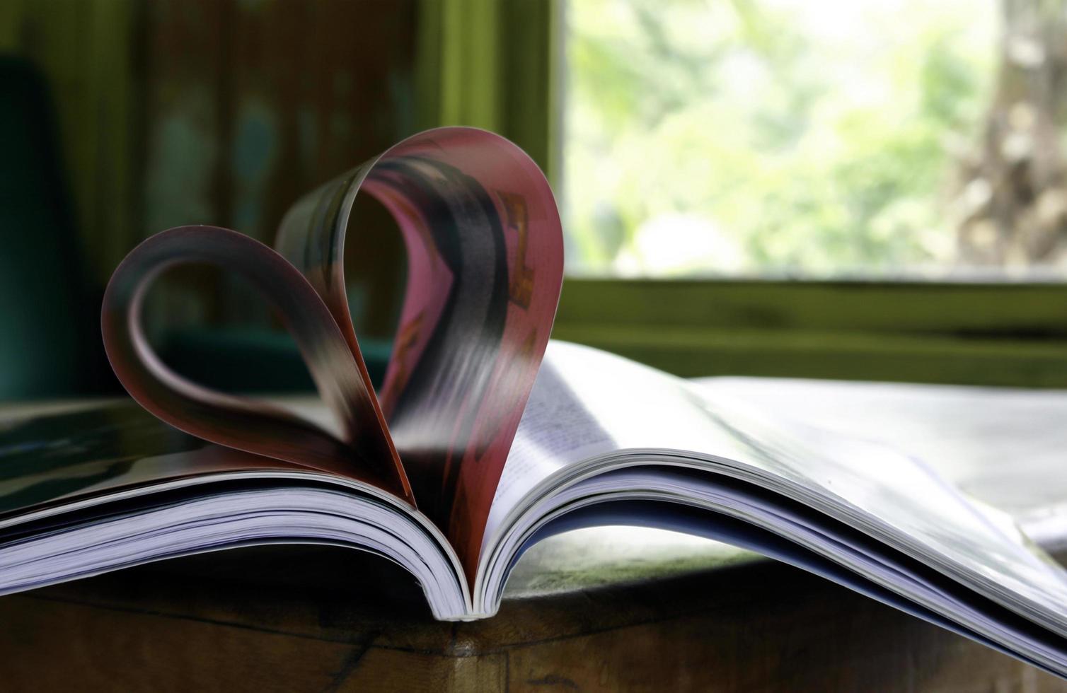 Folded heart from book pages photo