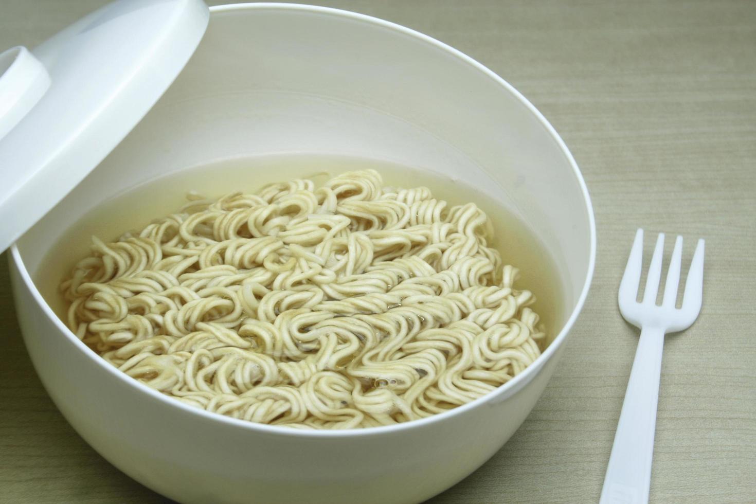 Ramen noodles with fork photo