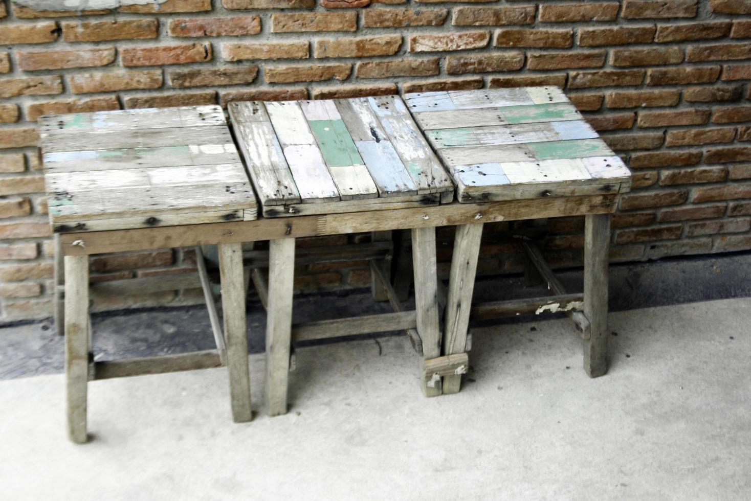 Rustic wooden stools photo