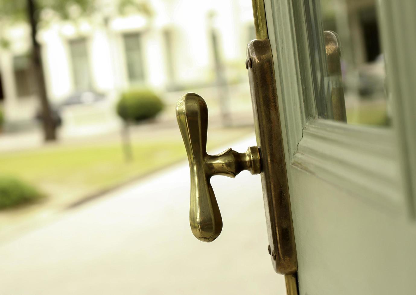 Retro door leading outside photo