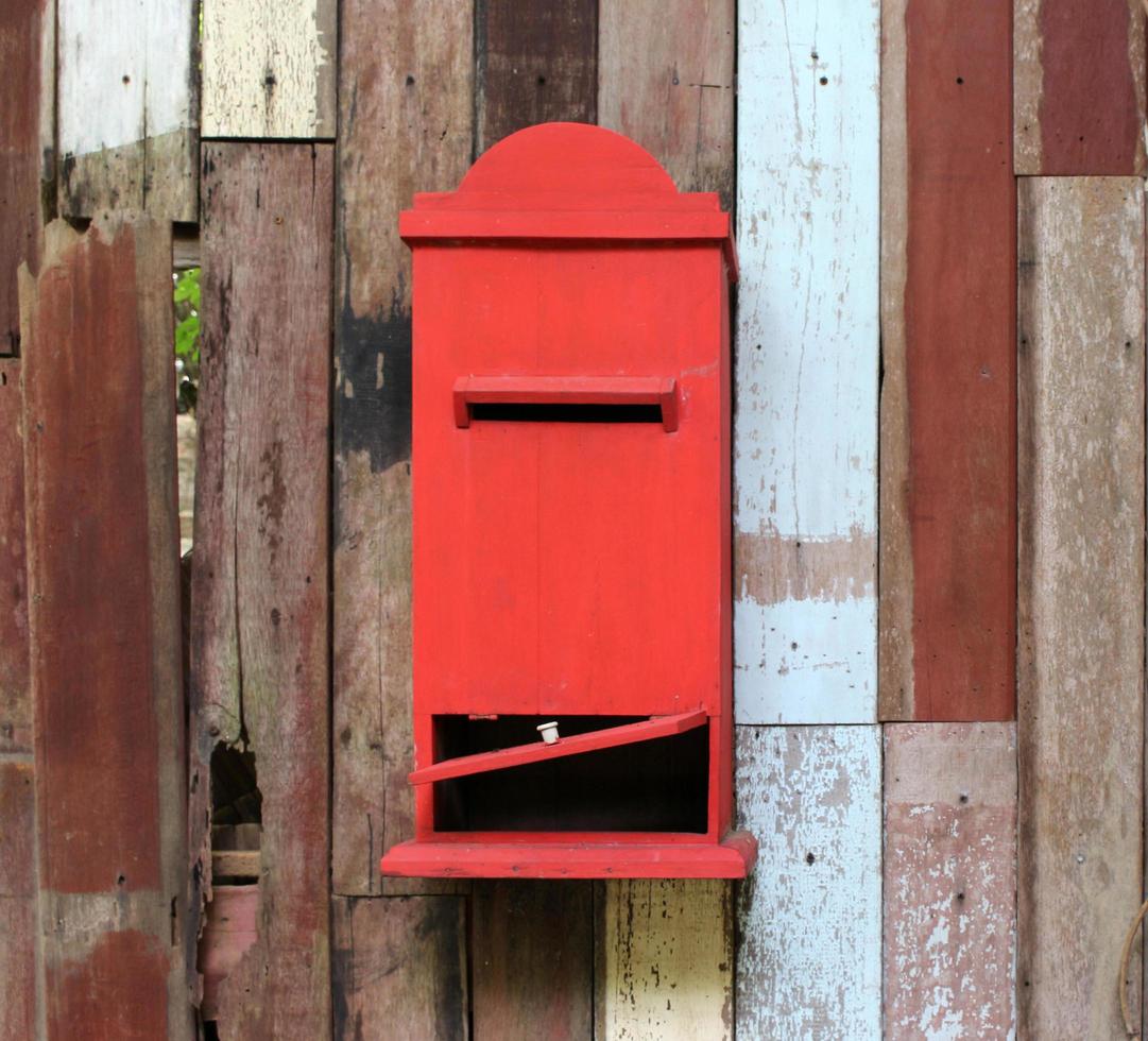 Old red mailbox photo