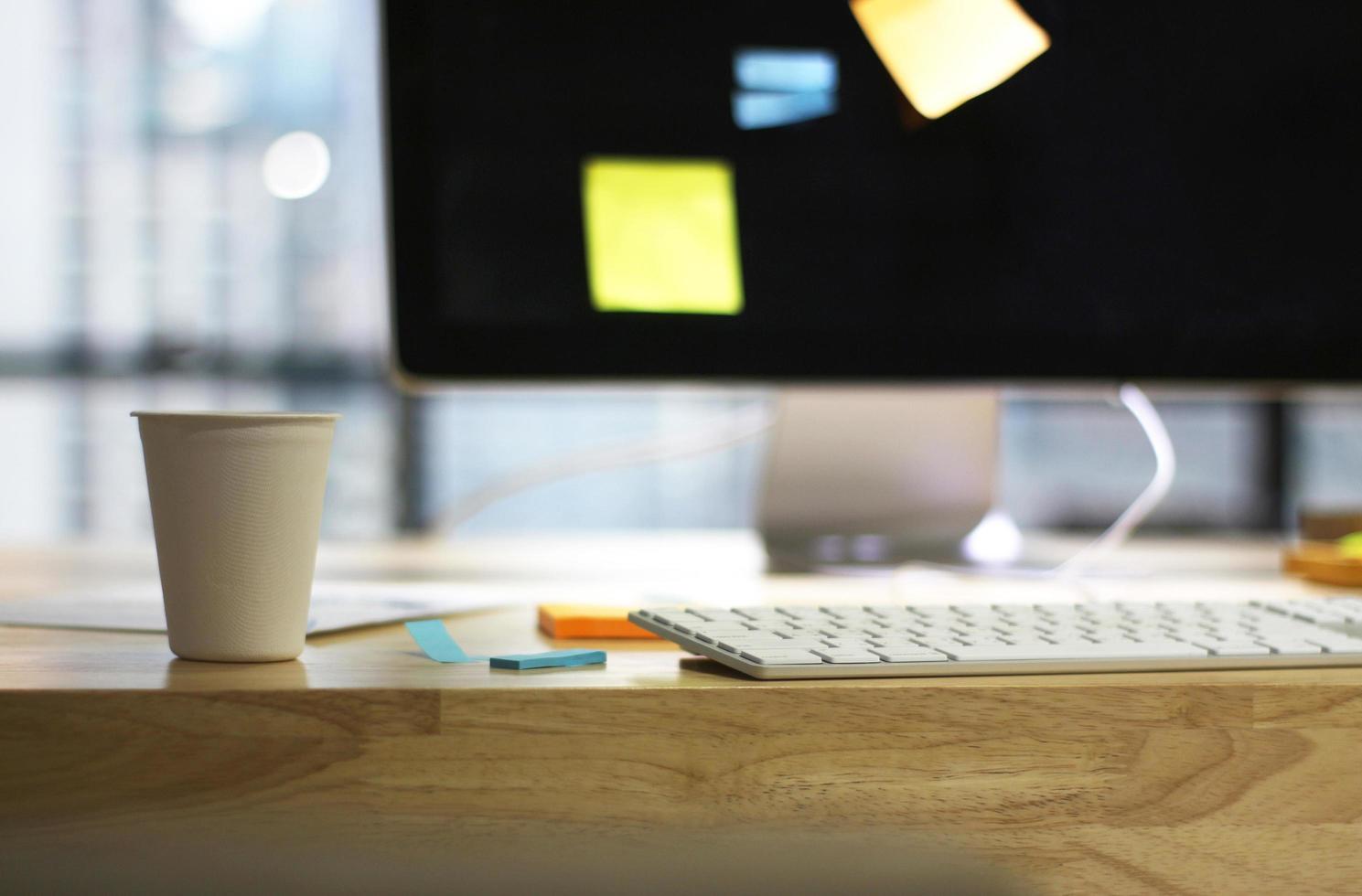 Coffee on desk photo