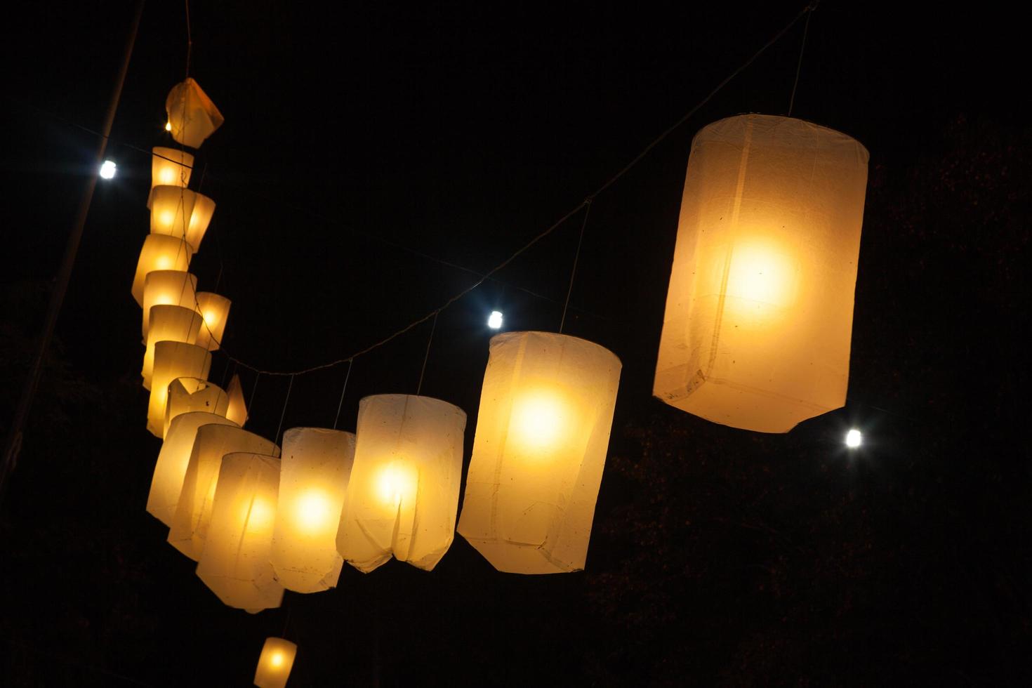 Lanterns at night photo