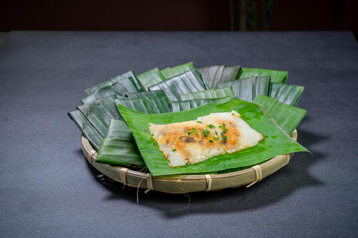 Pyramidal rice dumplings in basket photo