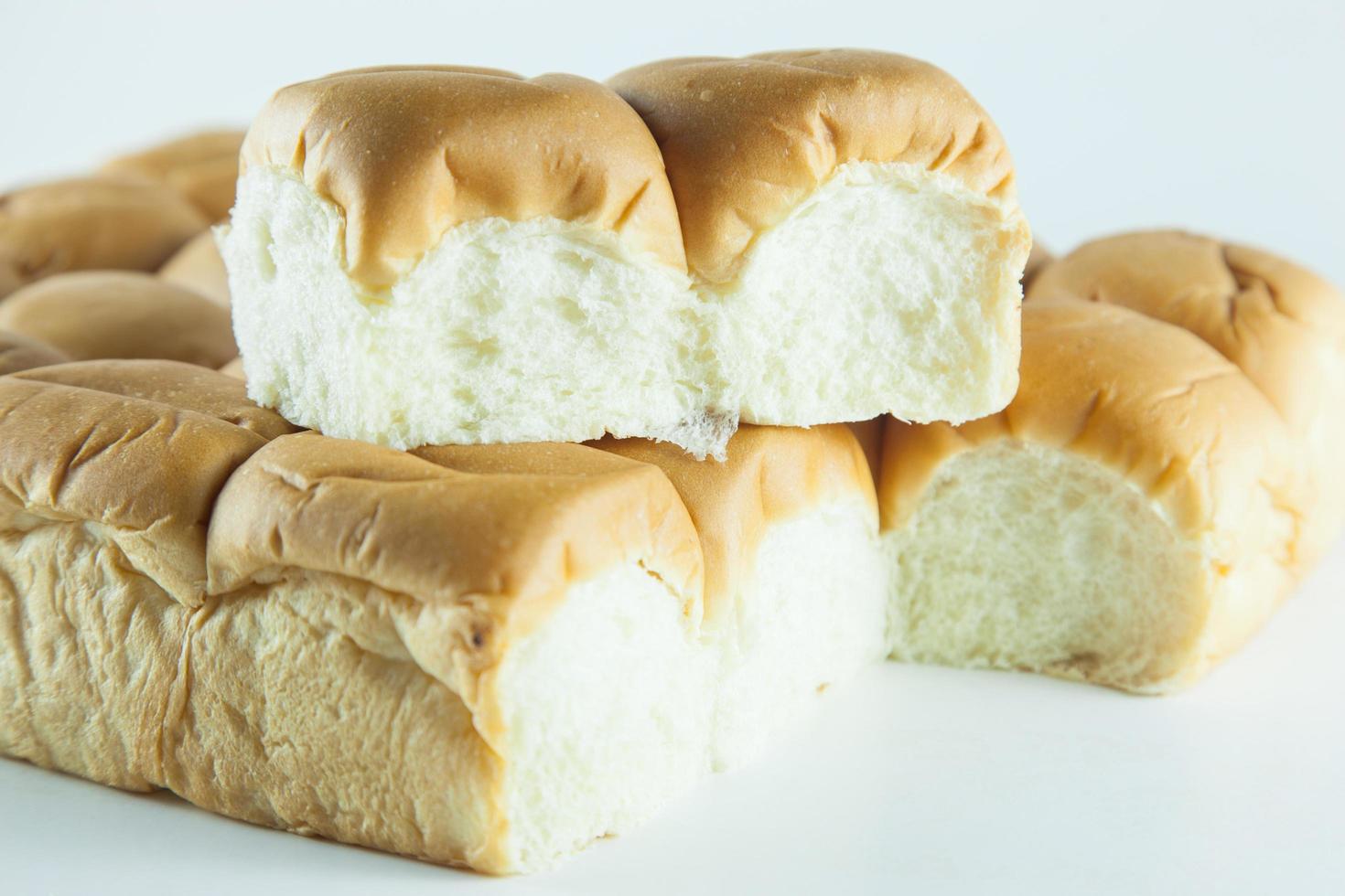 Bread on white background photo