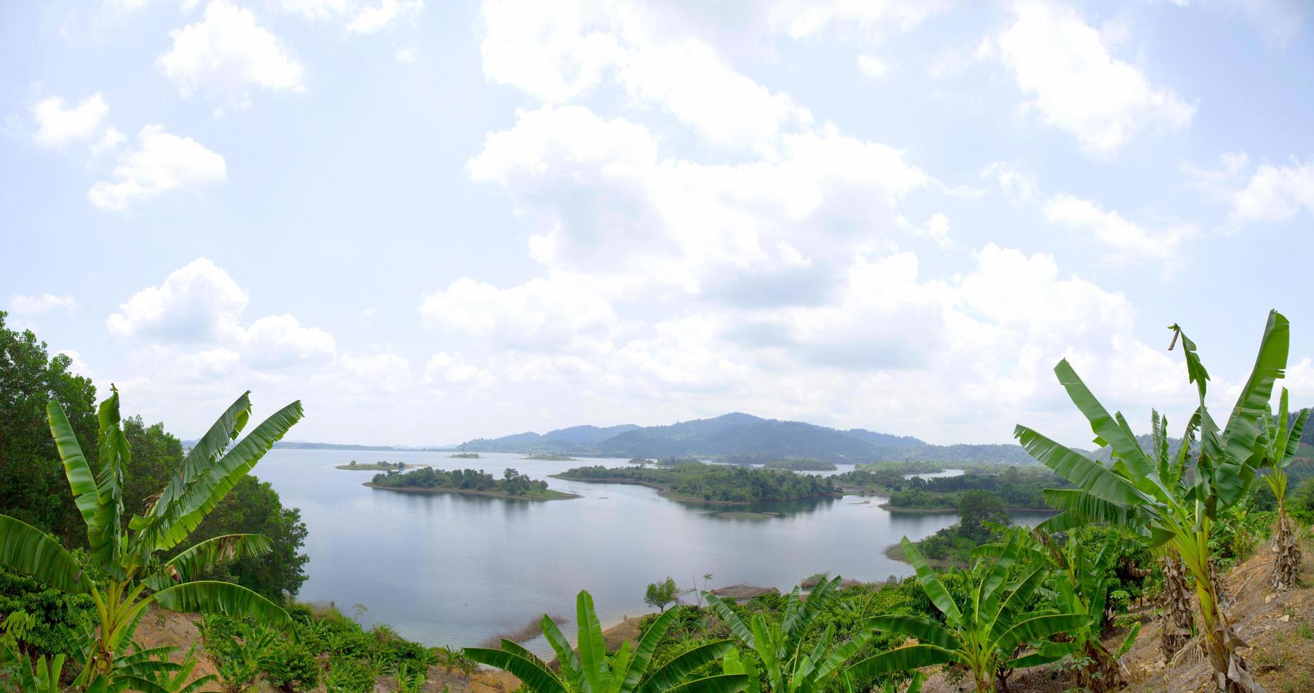 Panorama view of the lake photo