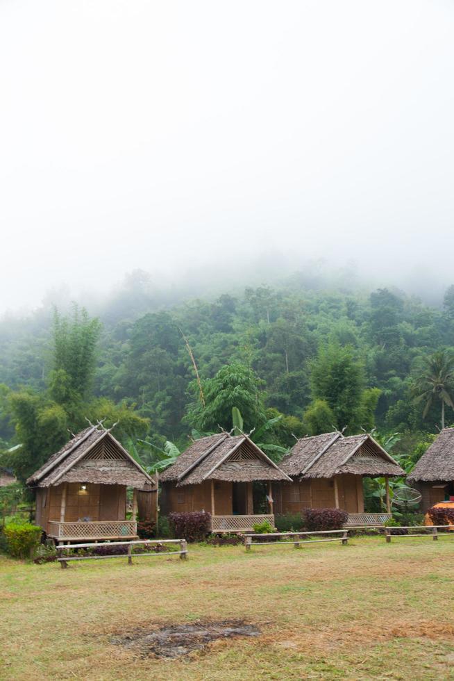 Huts at the forest in Thailand photo