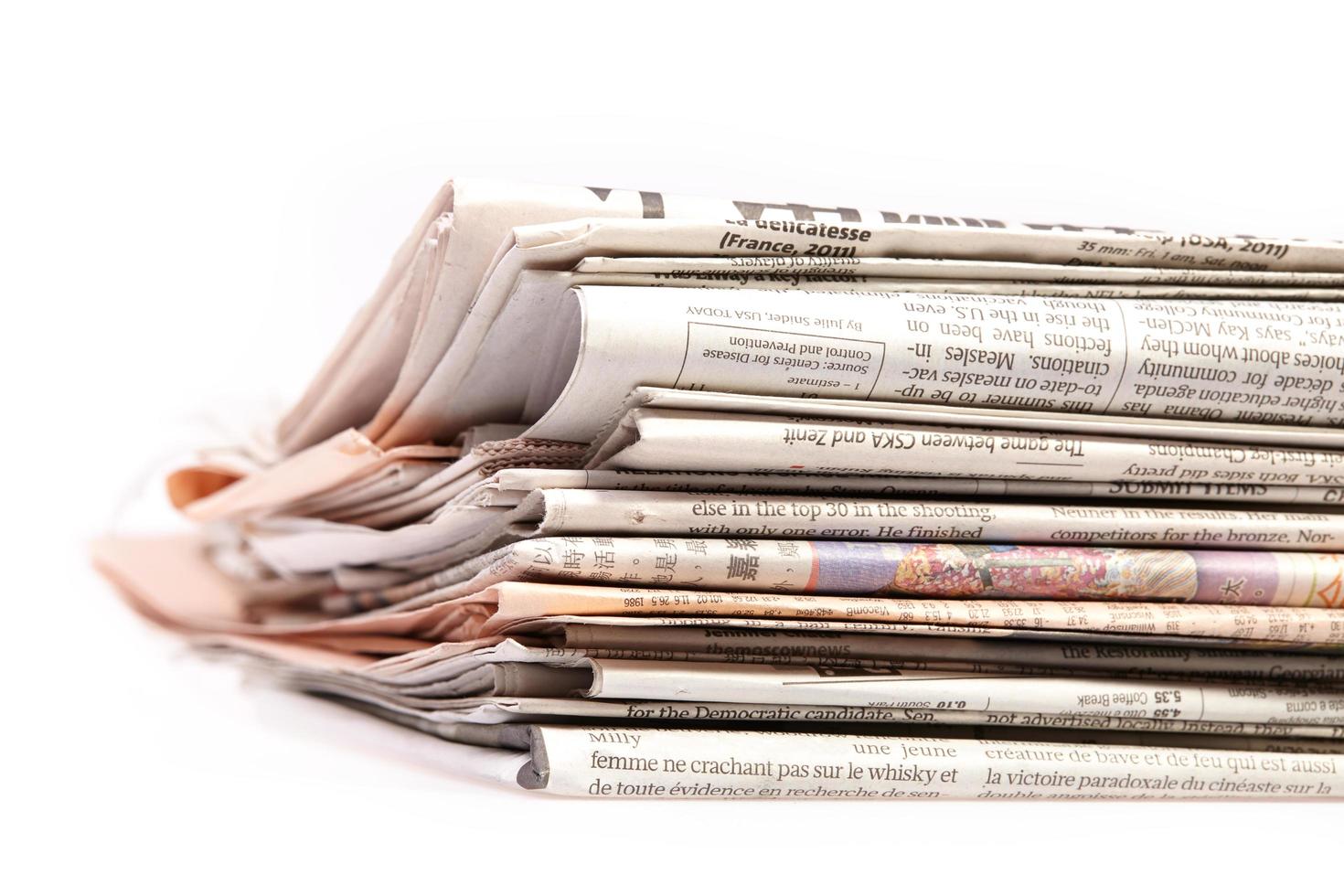 Stack of newspaper photo