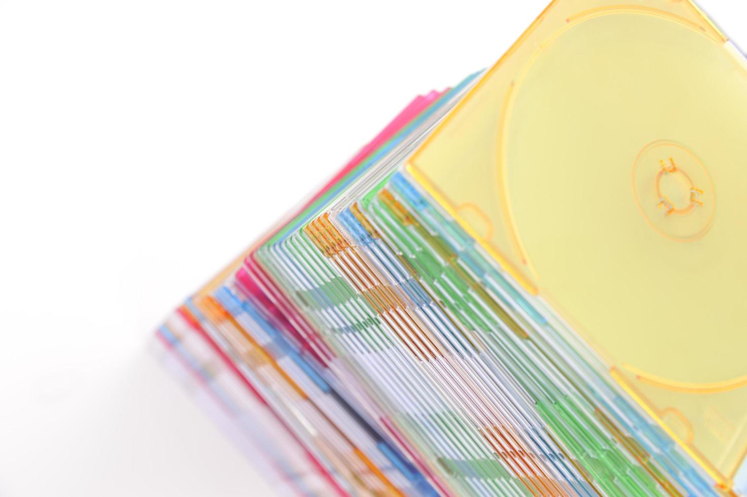 Stack of CD cases photo