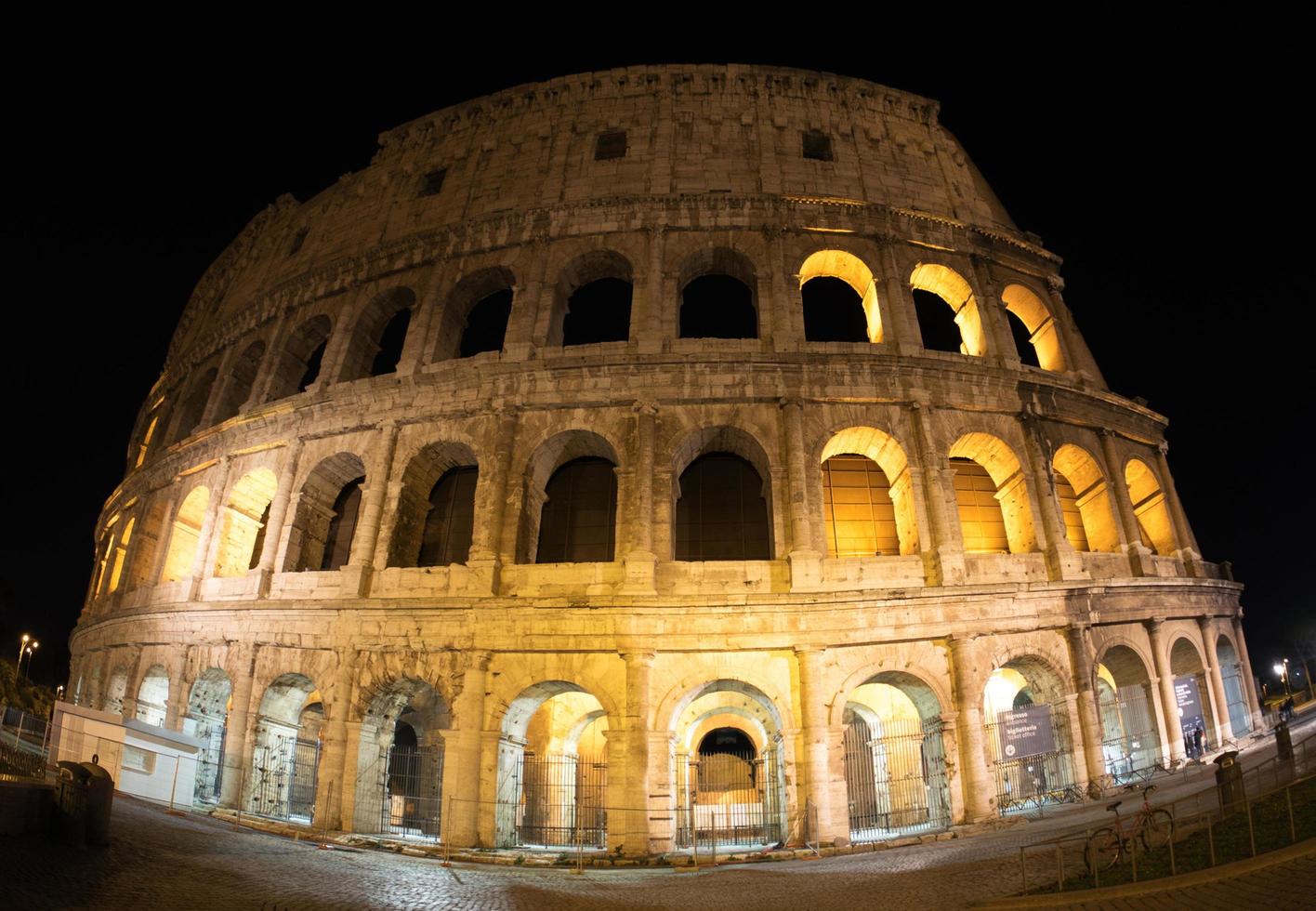Rome, Italy, 2020 - Colosseum at night photo