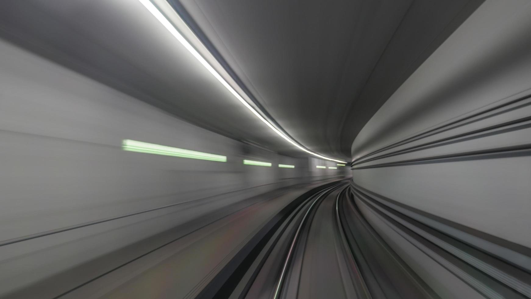 Long-exposure of subway tunnel photo