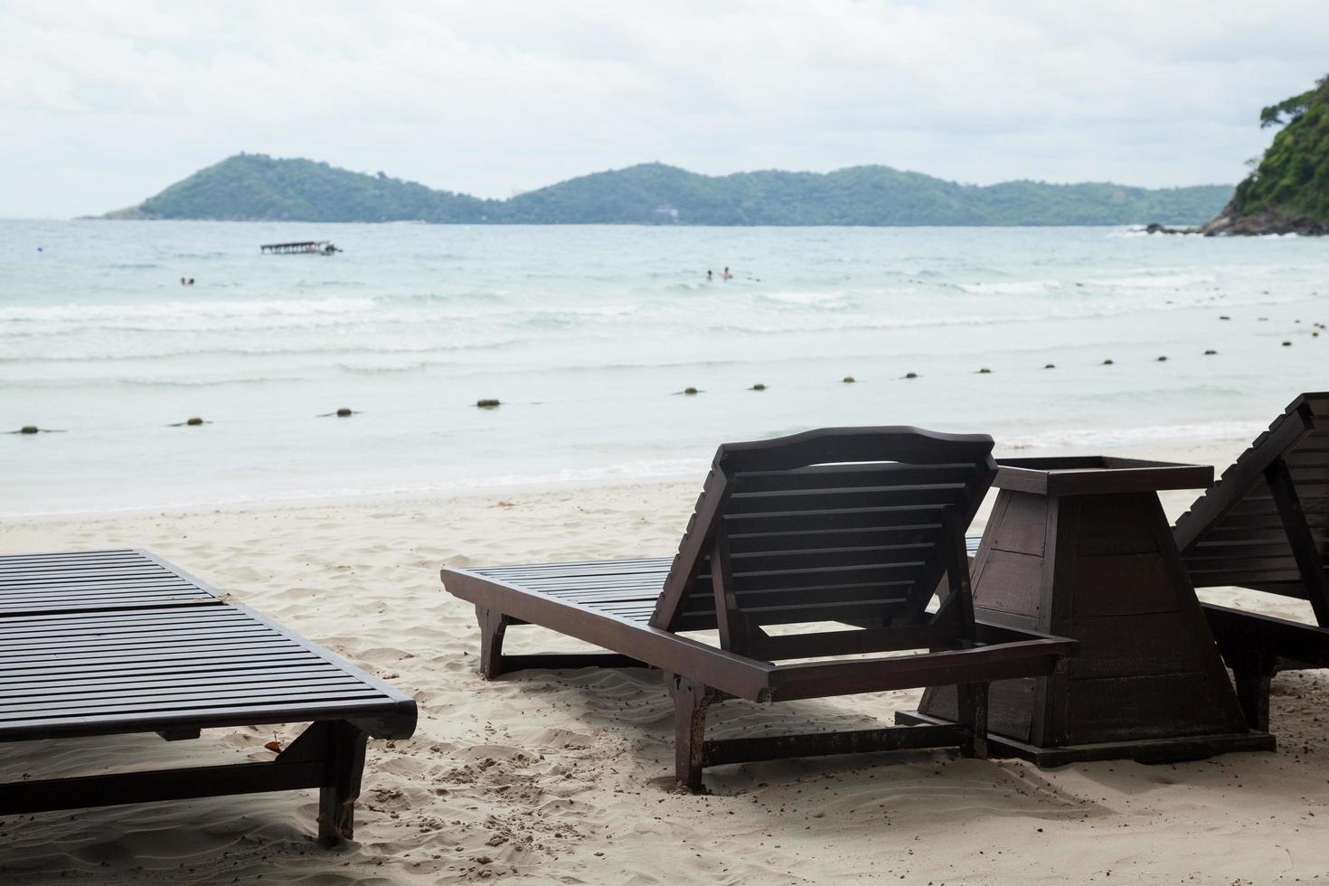 Wooden beds on the beach in Thailand 1961593 Stock Photo at Vecteezy