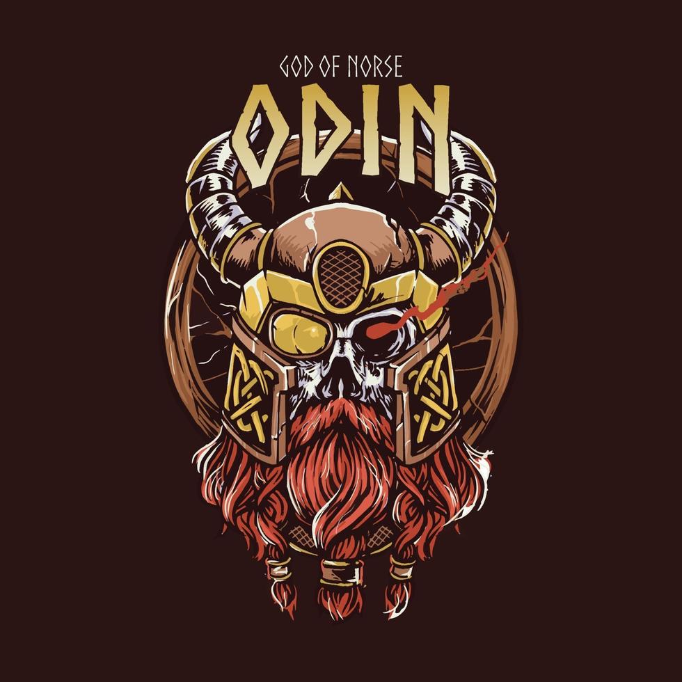 God of nordic odin illustration vector