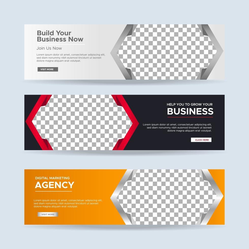 Vector abstract design banner web template. collection of horizontal business ad banner. vector illustration