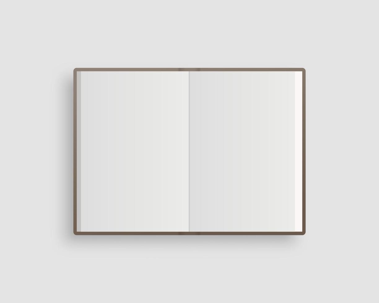 Blank open book, magazine and notebook mockup with soft shadow. Mockup vector isolated. Template design. Realistic vector illustration.