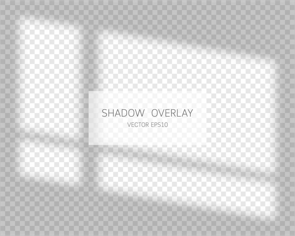 Shadow overlay effect. Natural shadows from window isolated on transparent background. Vector illustration.