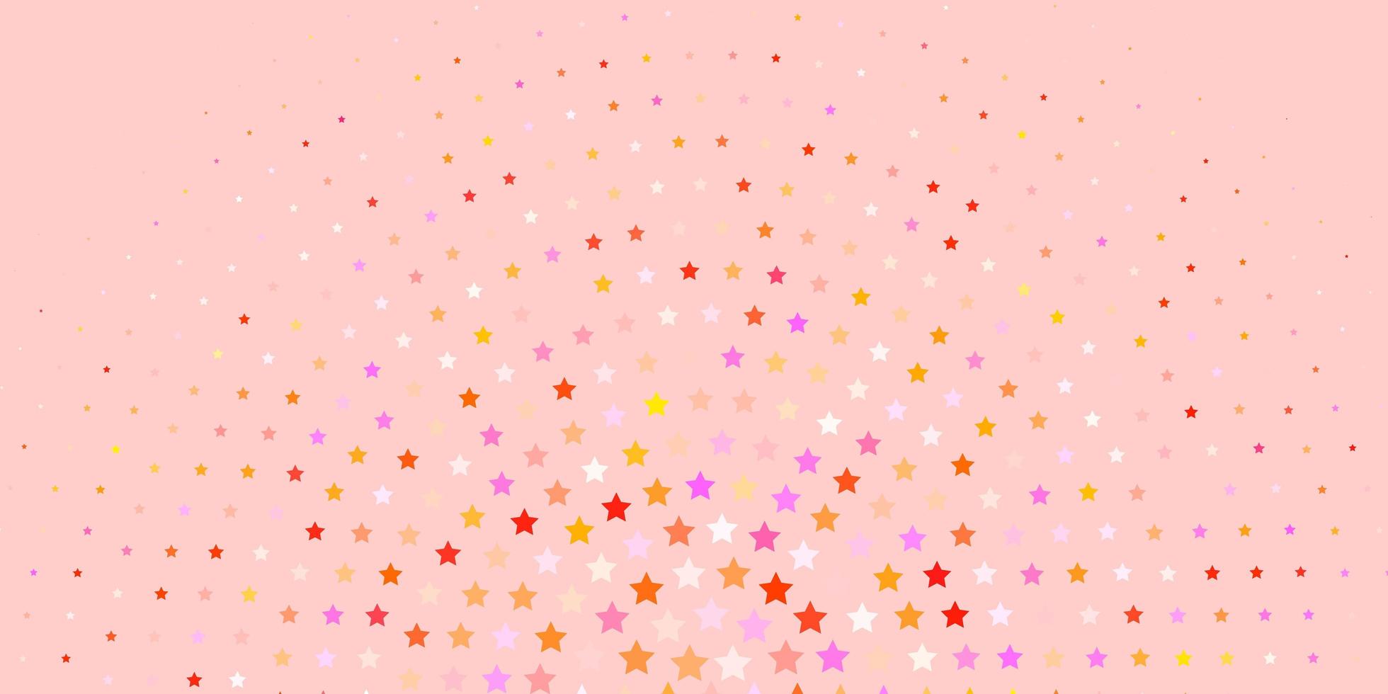 Light Pink, Yellow vector background with small and big stars.