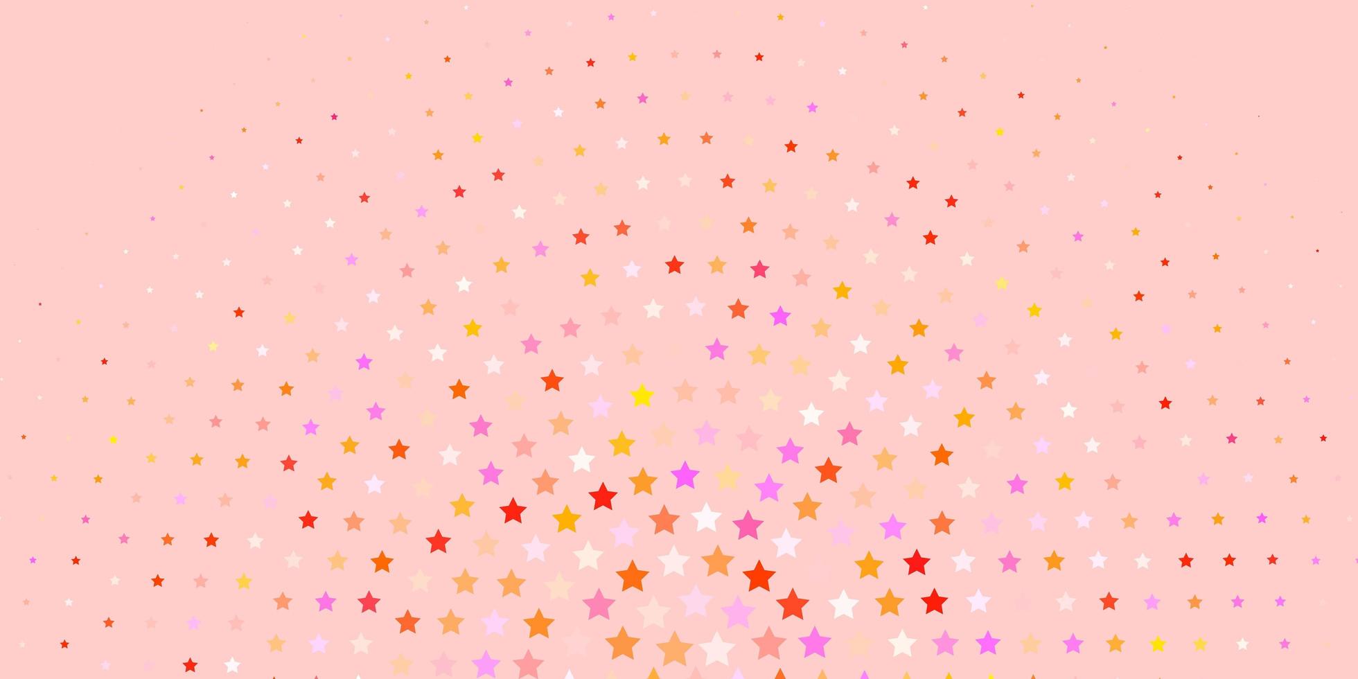 Light Pink, Yellow vector background with small and big stars.