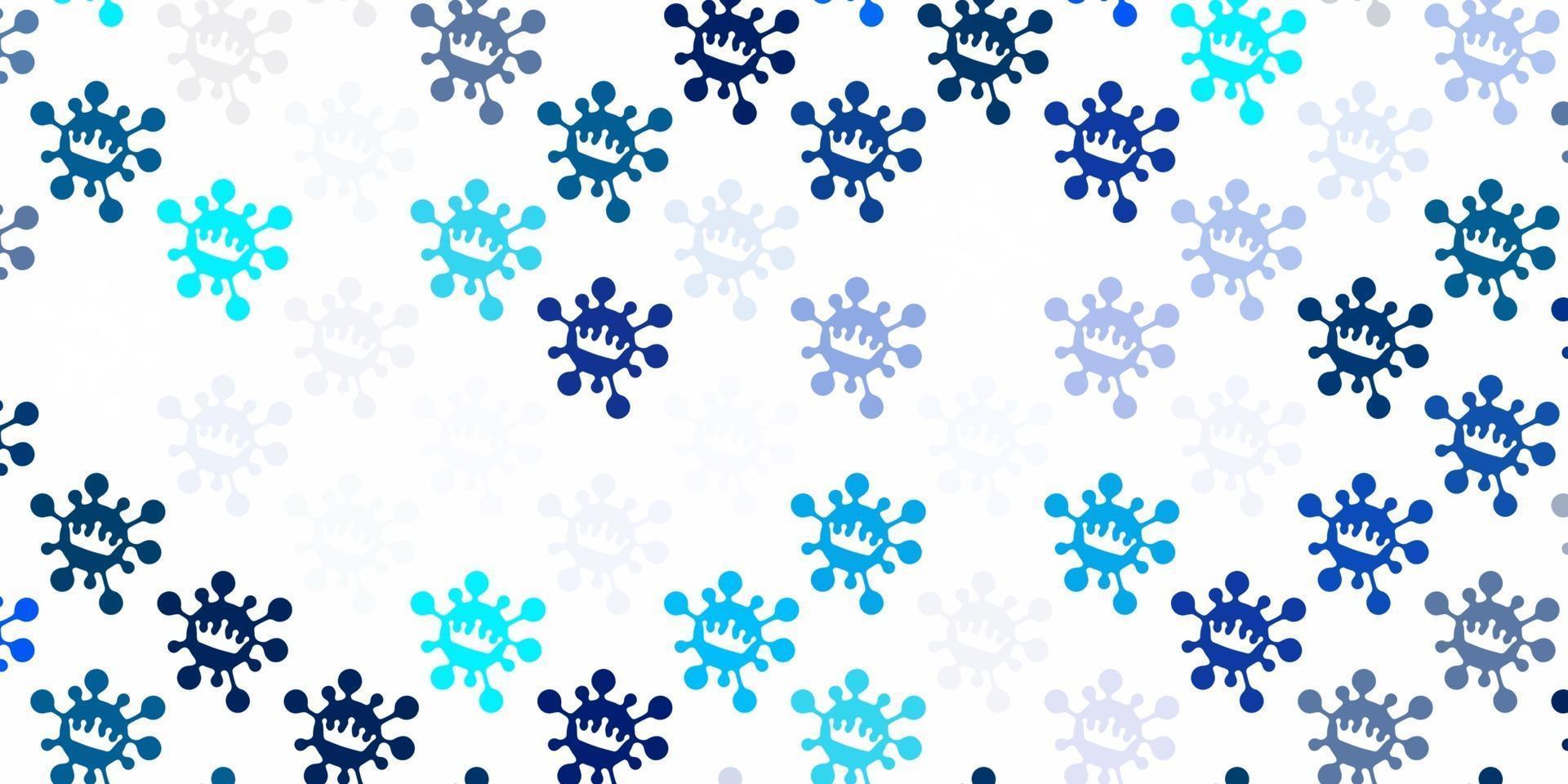 Light blue, green vector pattern with coronavirus elements.