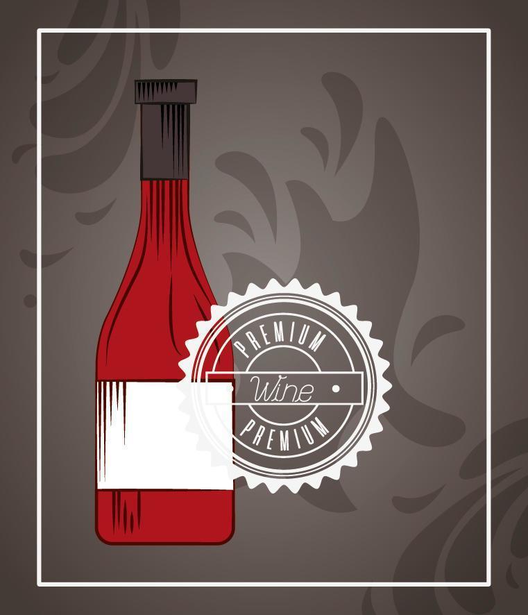 wine house poster with bottle vector