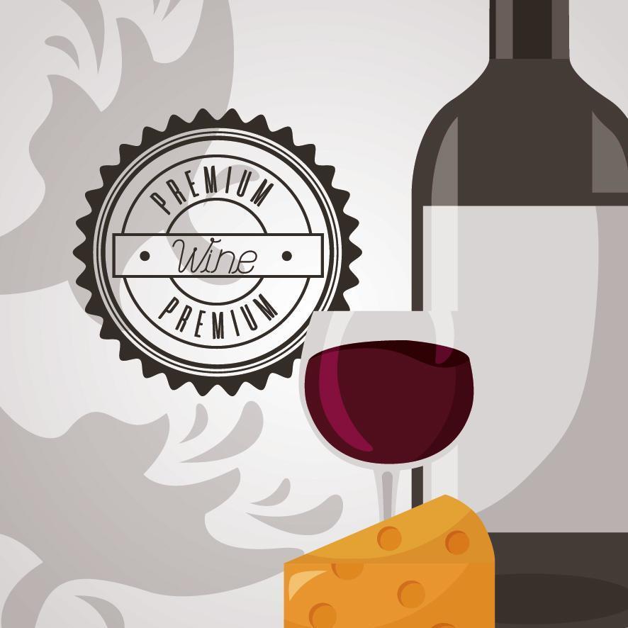 wine house poster with bottle vector