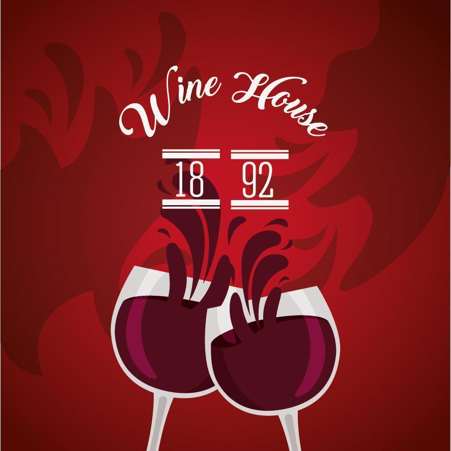 Wine poster with glasses vector
