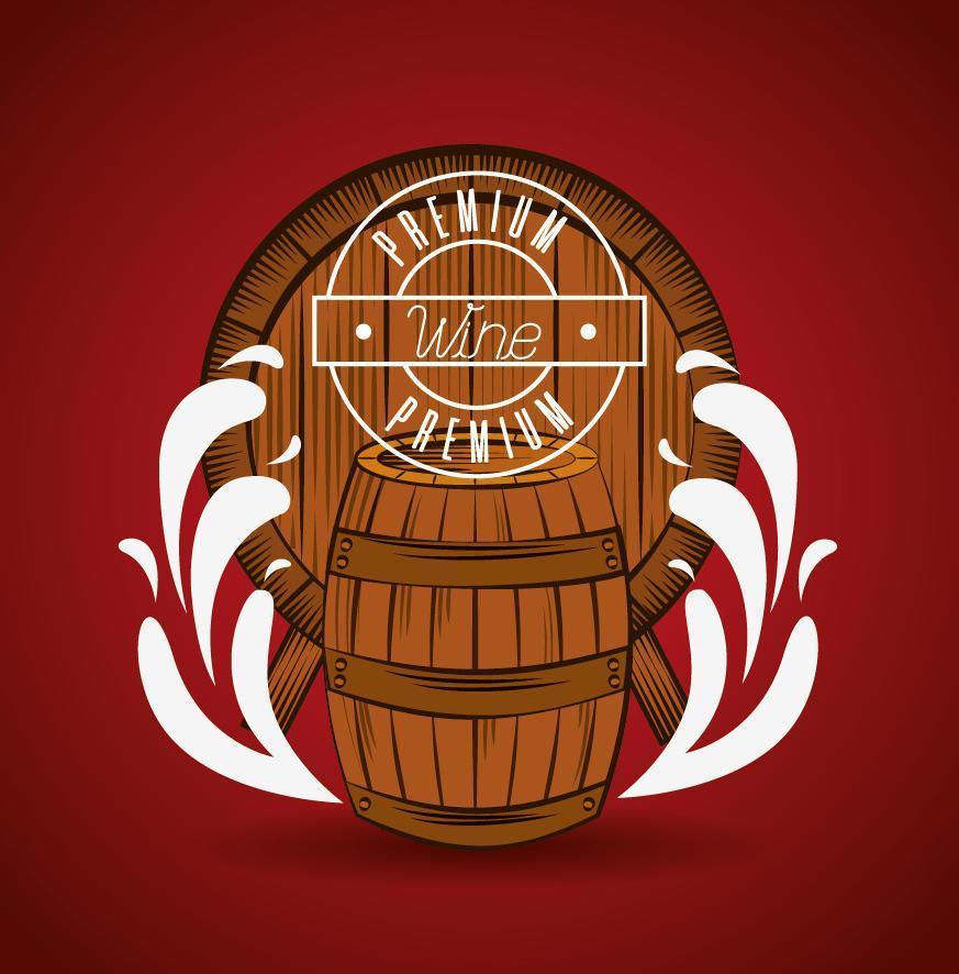 wine house poster with barrel vector