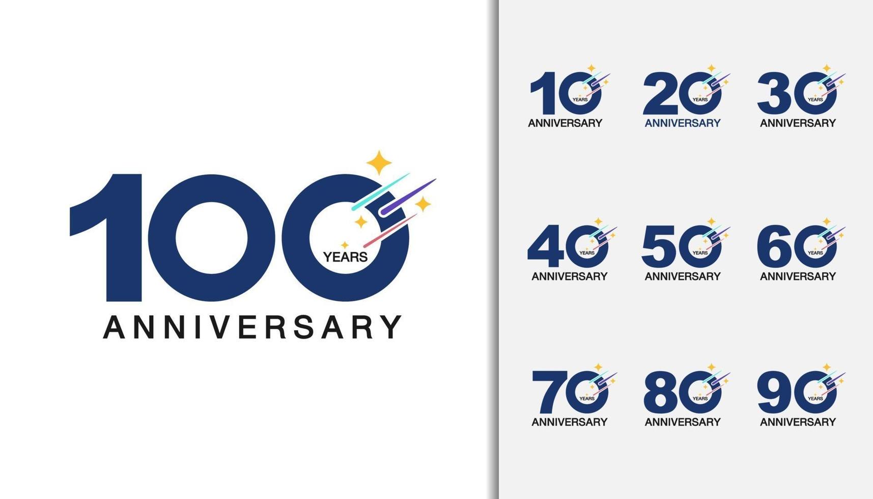 conjunto de logotipo de aniversario vector