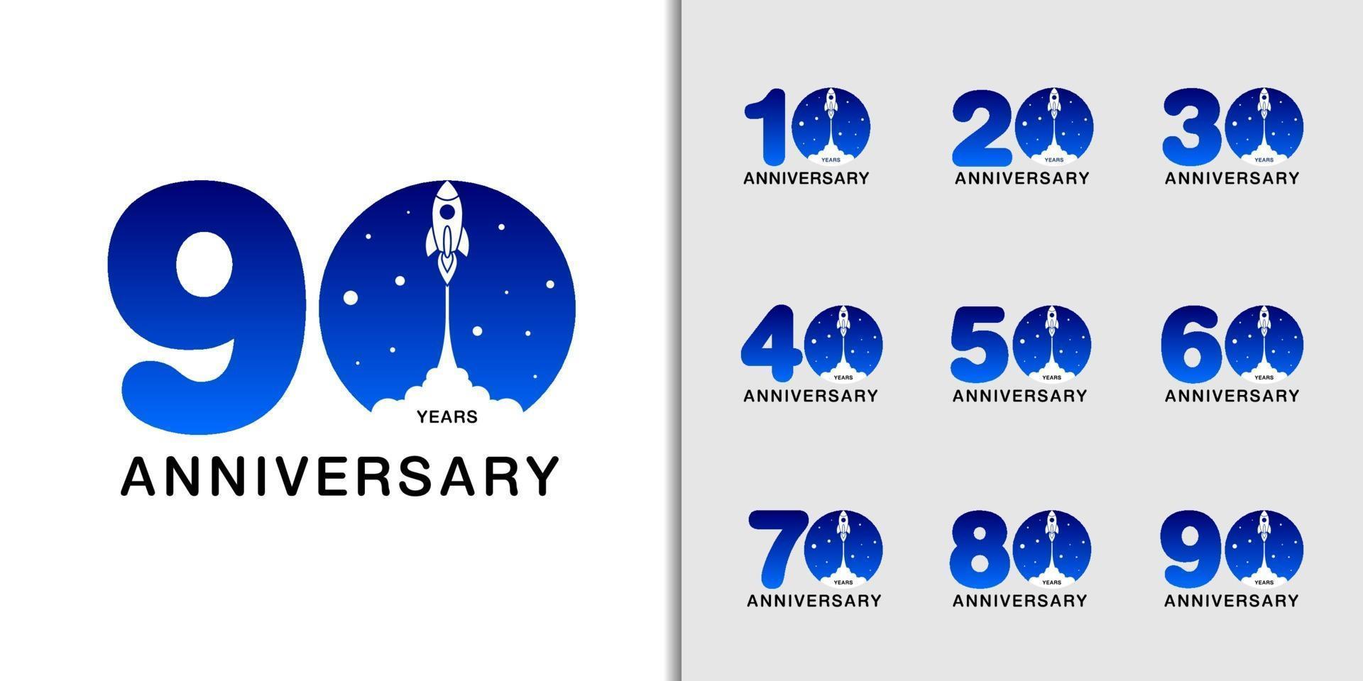 Set of anniversary logotype vector