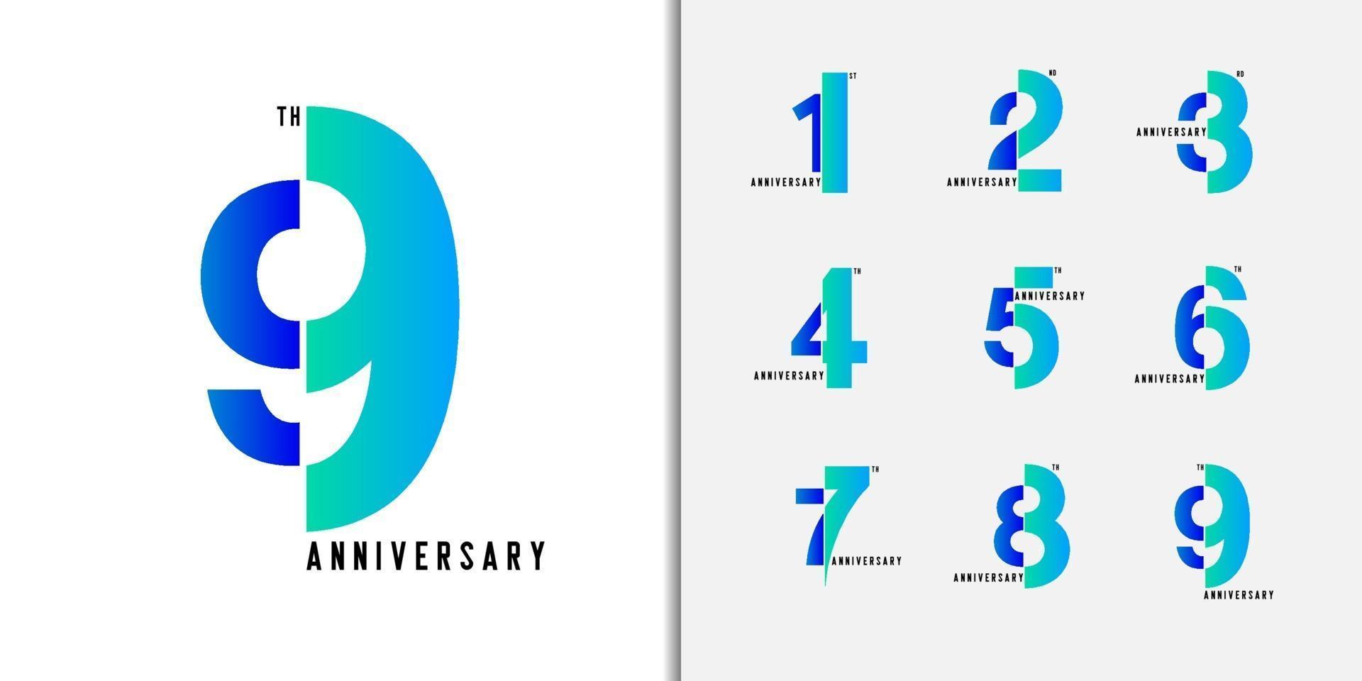 Set of anniversary logotype vector