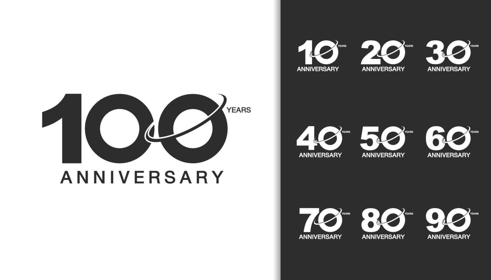 Set of anniversary logotype vector