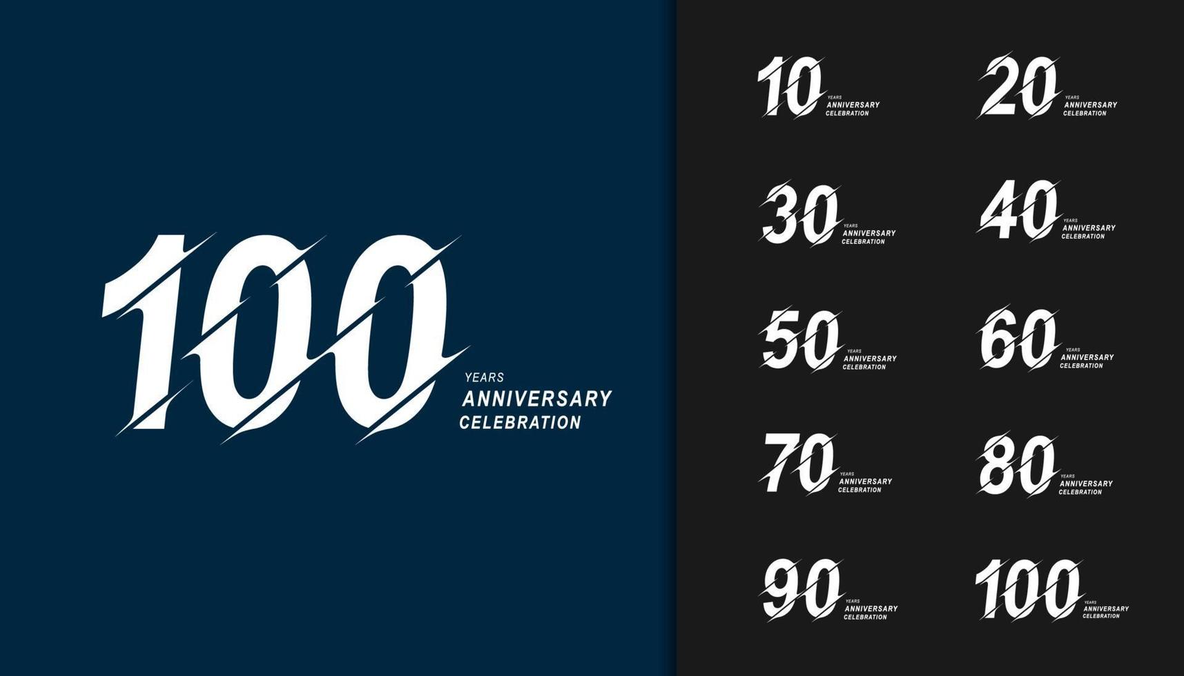 Set of anniversary logotype vector