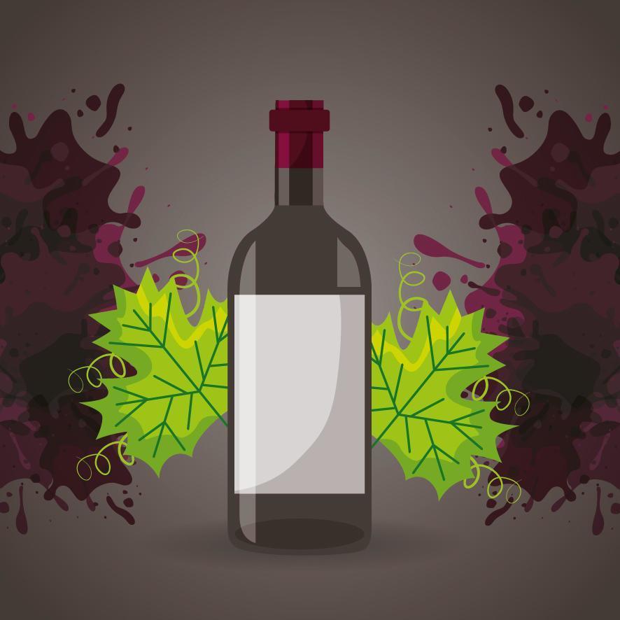 cartel de la casa del vino con botella vector