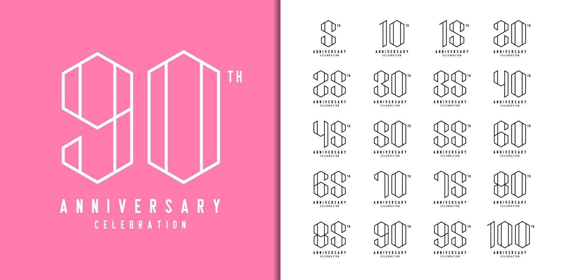 Set of anniversary logotype vector