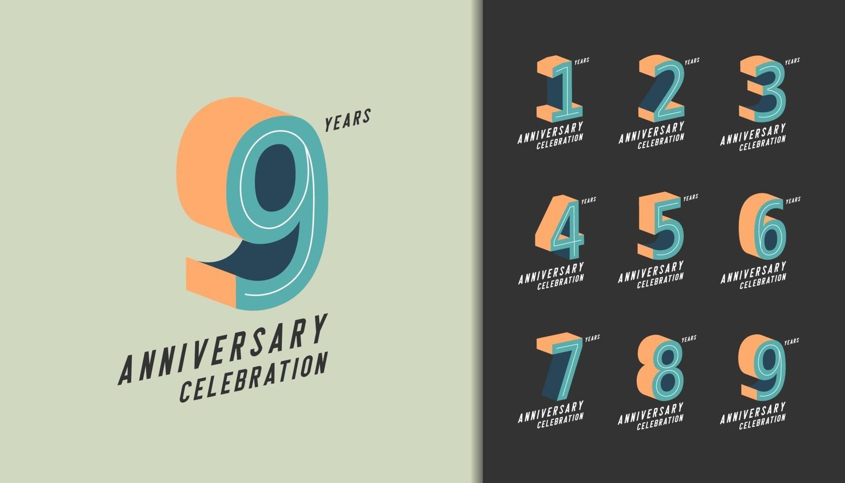 Set of anniversary logotype vector