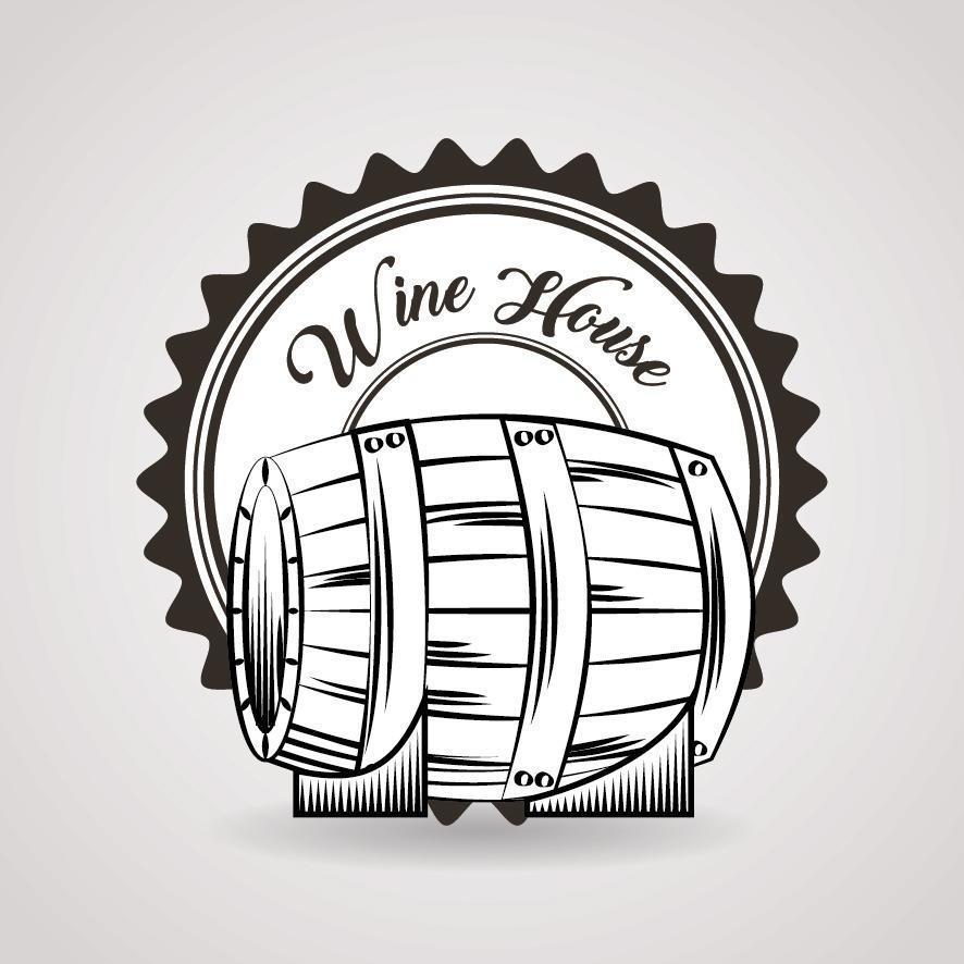wine house poster with barrel vector
