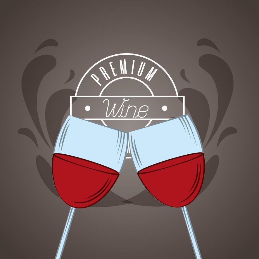 Wine poster with glasses vector