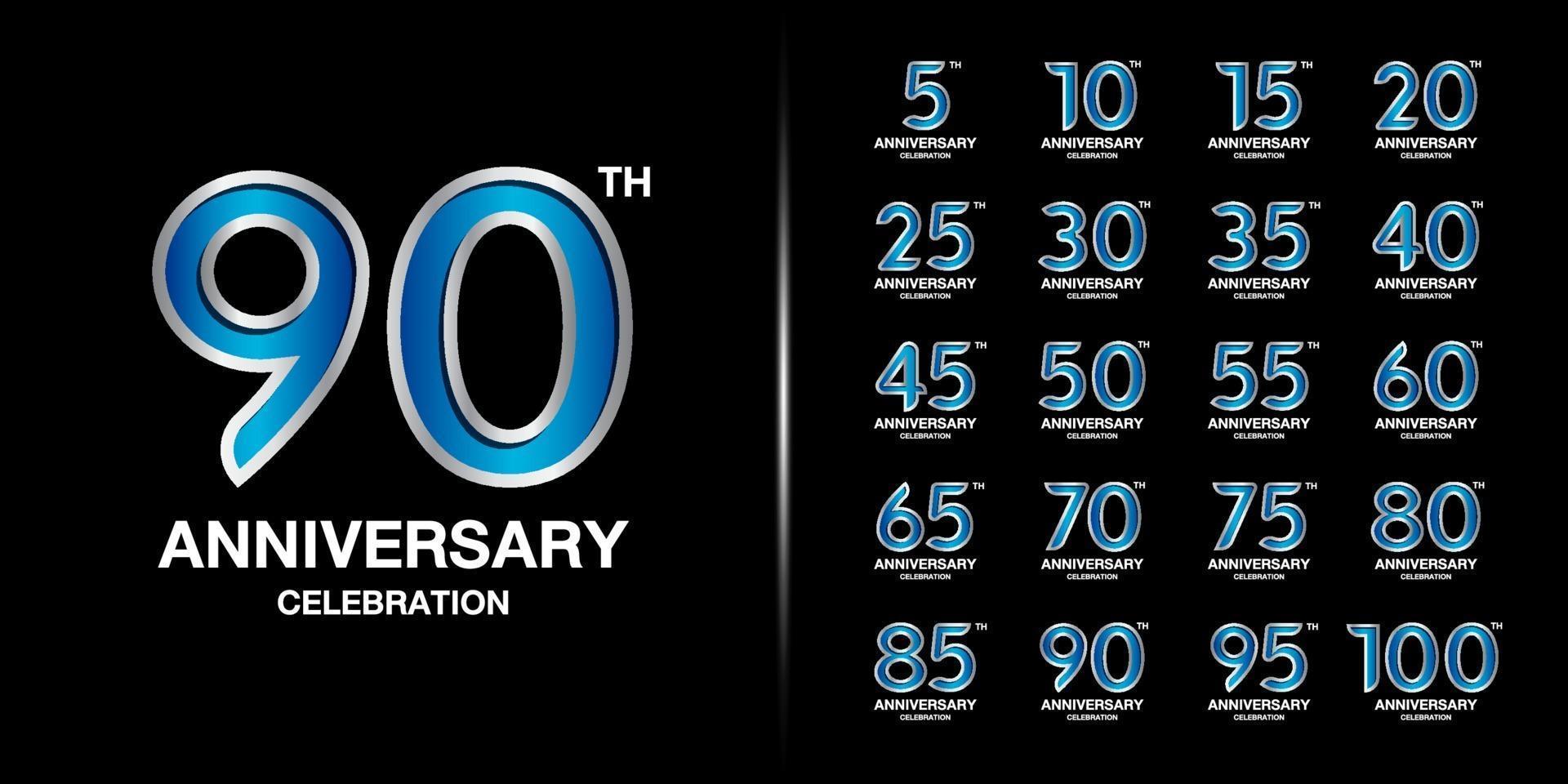 Set of premium anniversary logotype vector