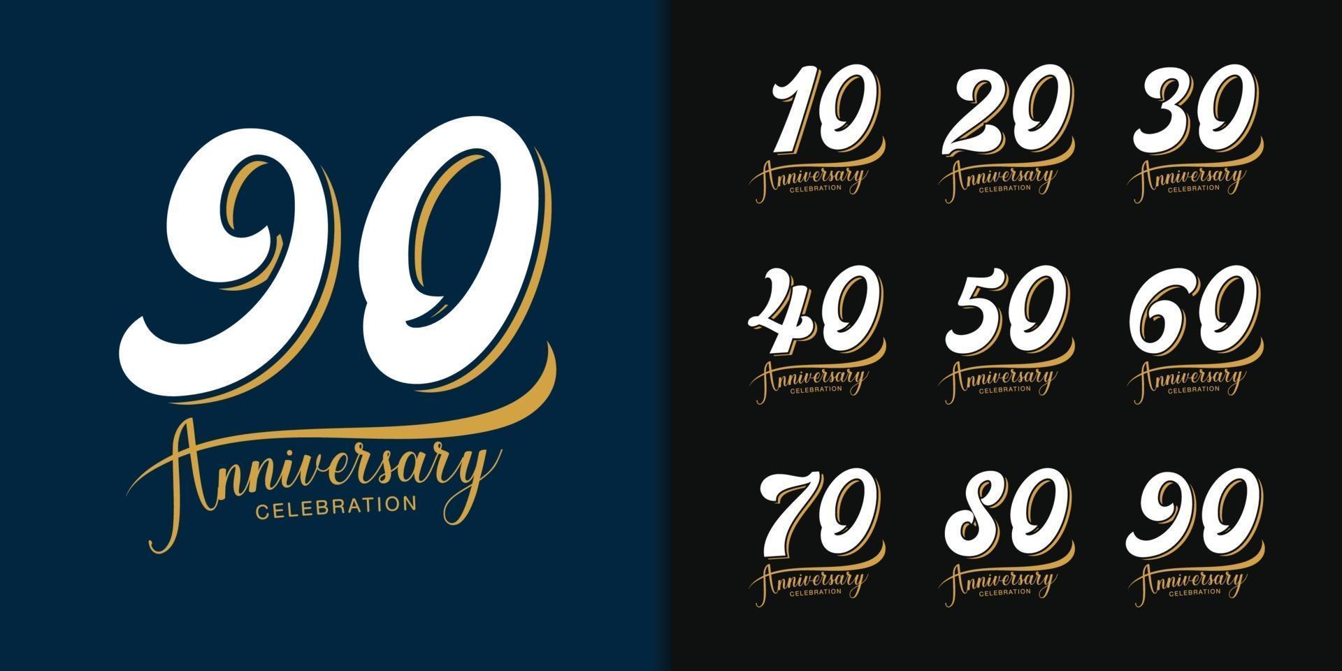 Set of anniversary logotype vector