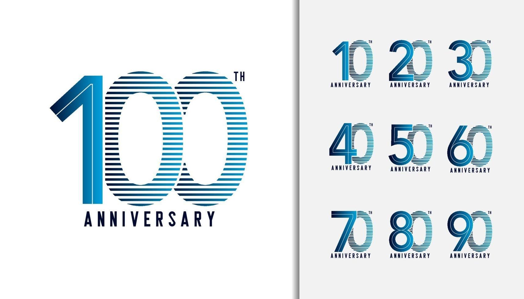 conjunto de logotipo de aniversario vector