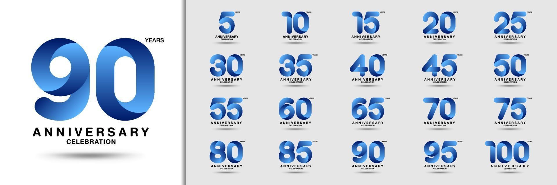 Set of anniversary logotype vector