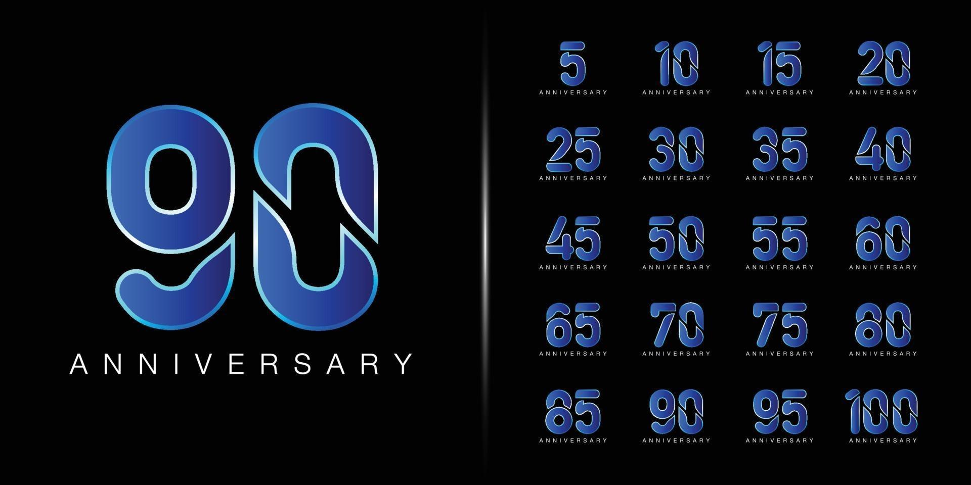 Set of anniversary logotype vector