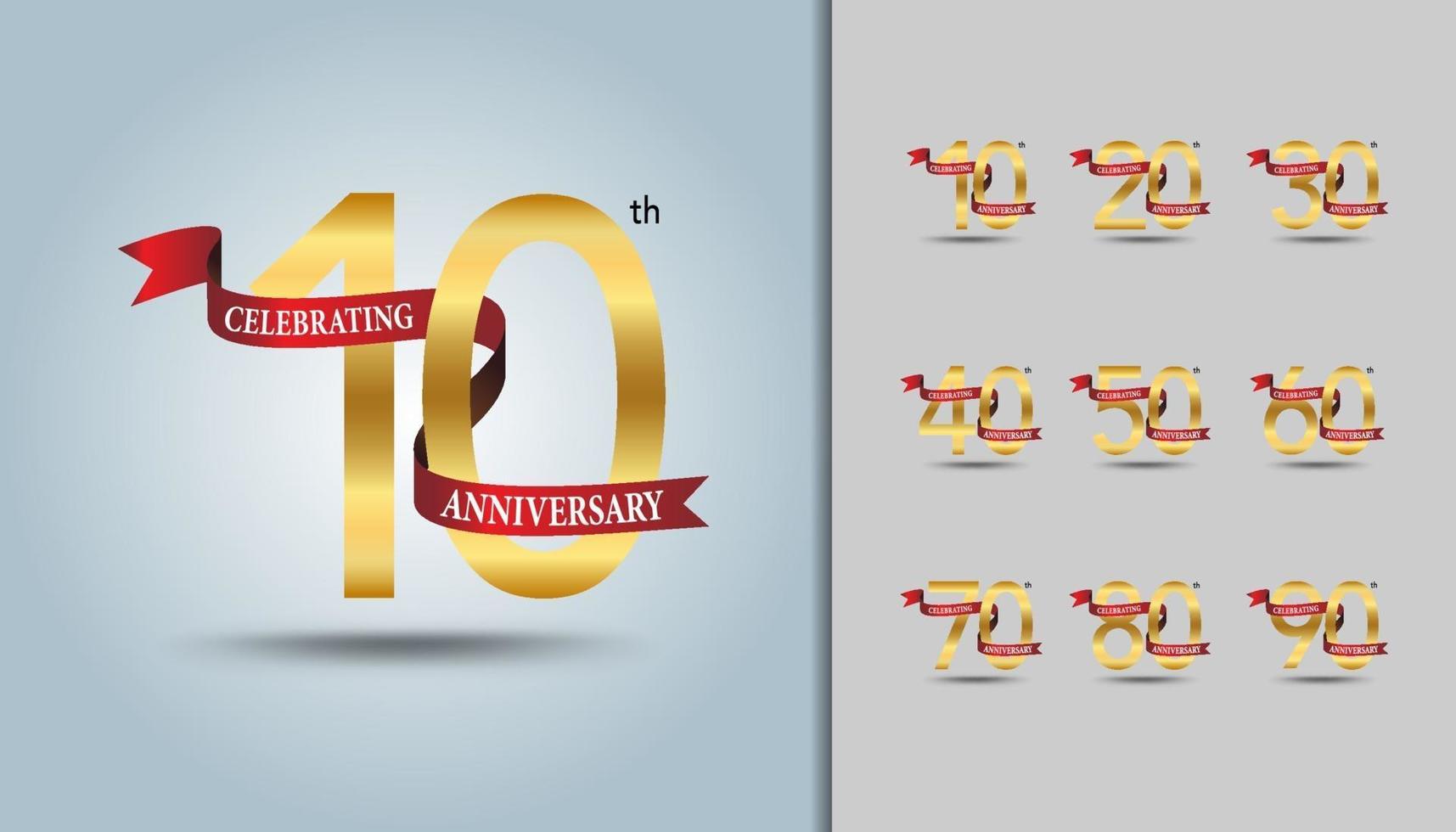 Set of anniversary logotype vector