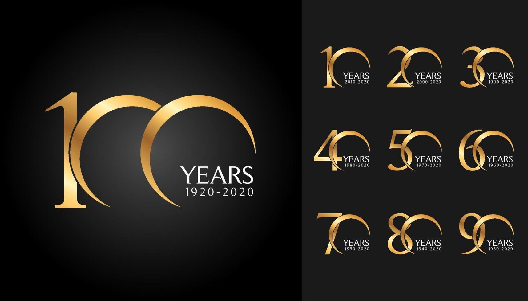 Set of anniversary badges vector